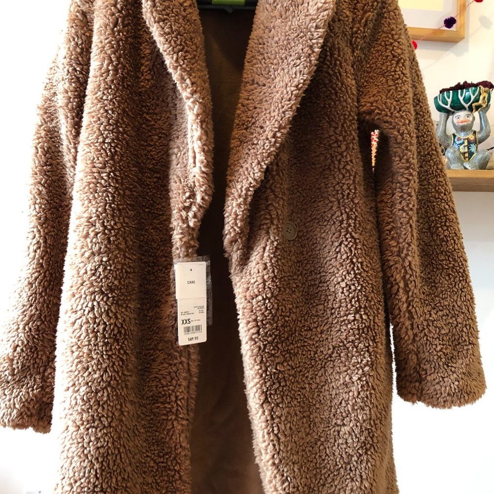 WOMEN PILE-LINED FLEECE TAILORED COAT